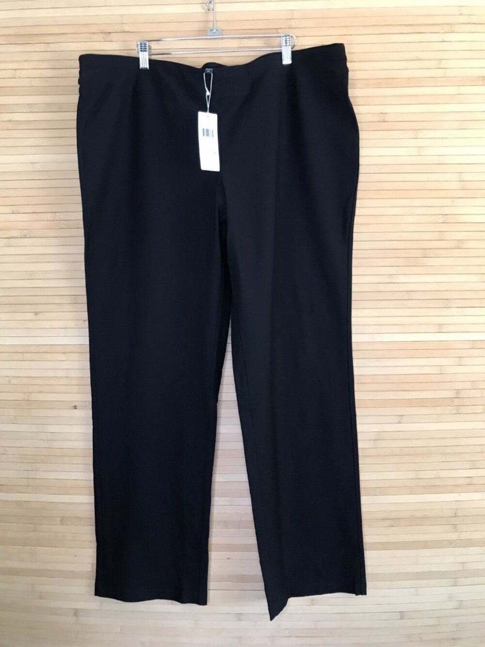 $178 NWT Eileen Fisher 2X Slim Boot Cut Blk Washable Stretch Crepe Pull-on Pants - Picture 1 of 5
